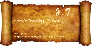 Horánszky Tibor névjegykártya